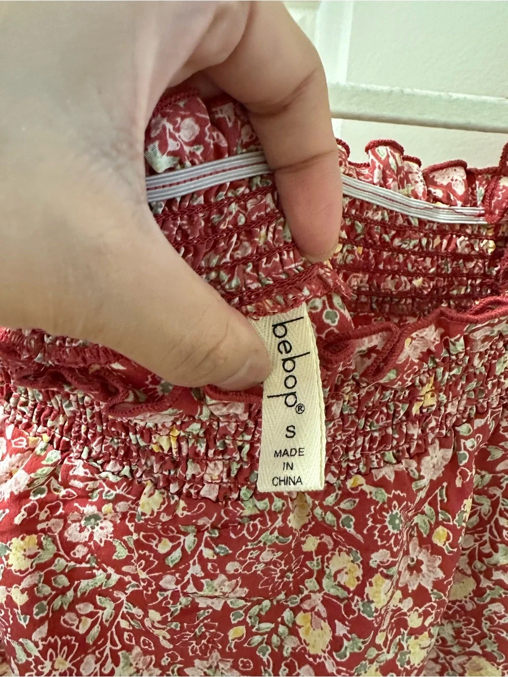 BeBop Floral Smocked Square-Neck Dress
